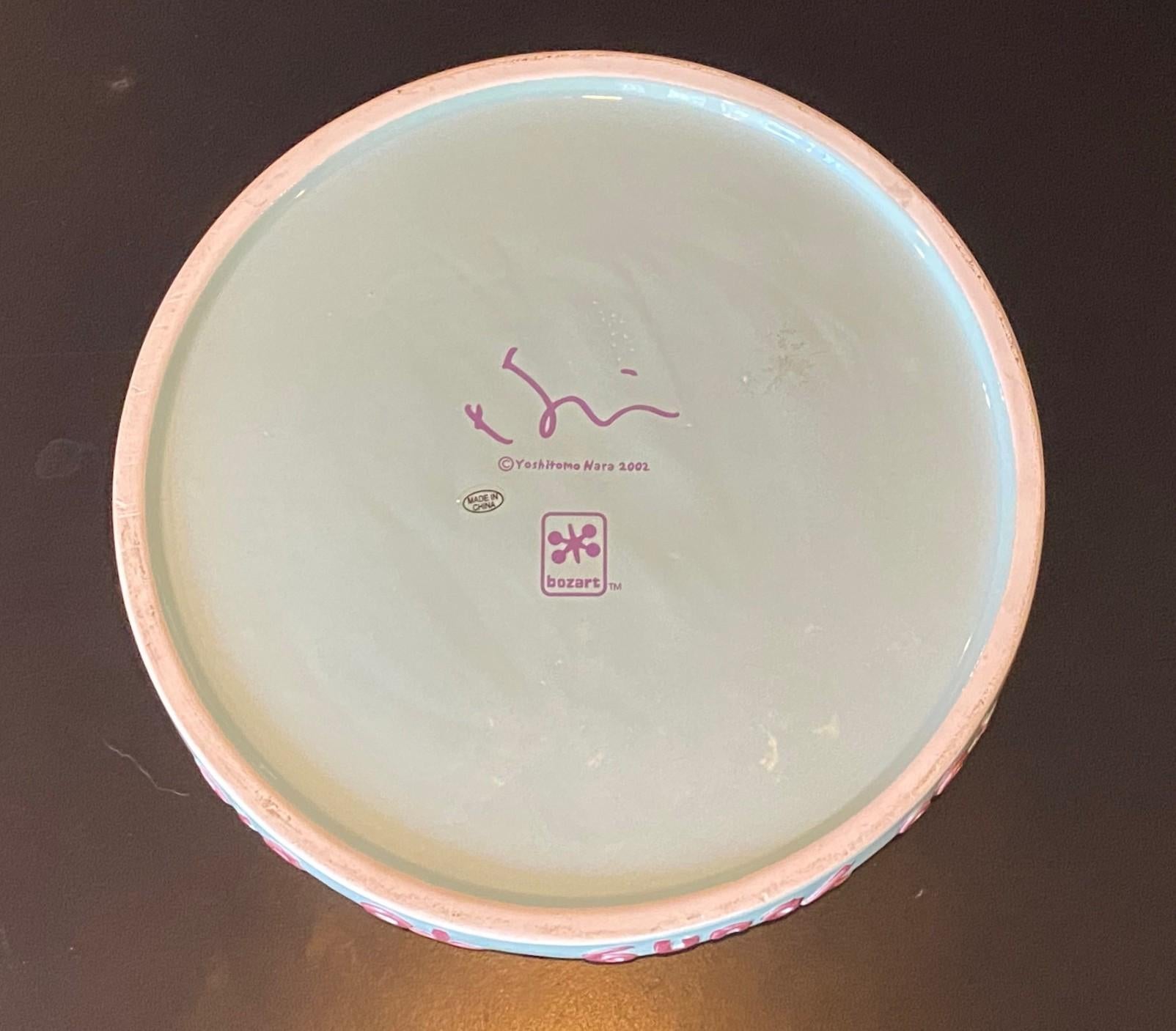 Yoshitomo Nara, Too Young to Die, Japanese Glazed Porcelain Ceramic Ashtray 2002 For Sale 10
