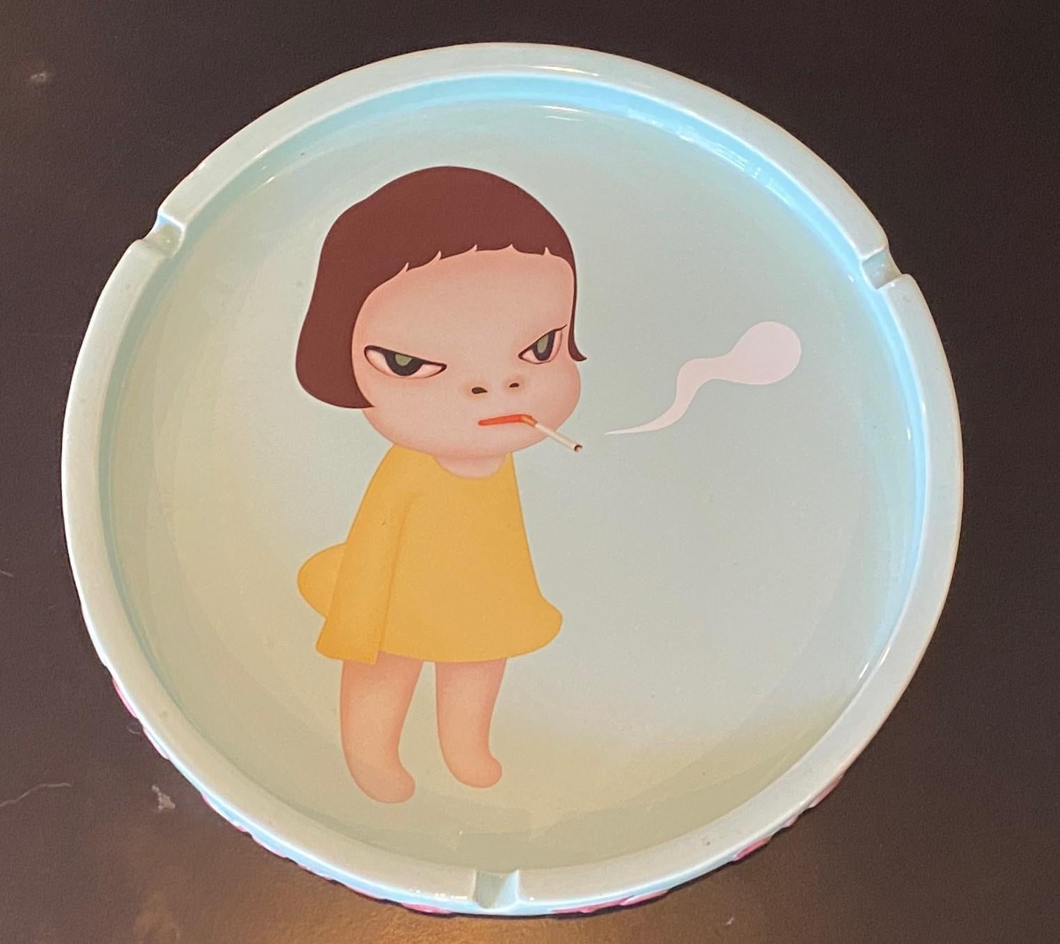 Yoshitomo Nara, Too Young to Die, Japanese Glazed Porcelain Ceramic Ashtray 2002 For Sale 4