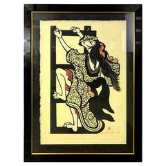 Yoshitoshi Mori Large Signed Limited Edition Rare Japanese Stencil Print