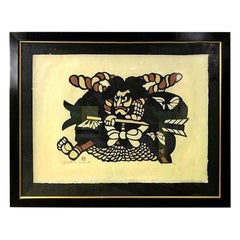 Yoshitoshi Mori Grande estampe au crayon japonaise en édition limitée signée, 1985
