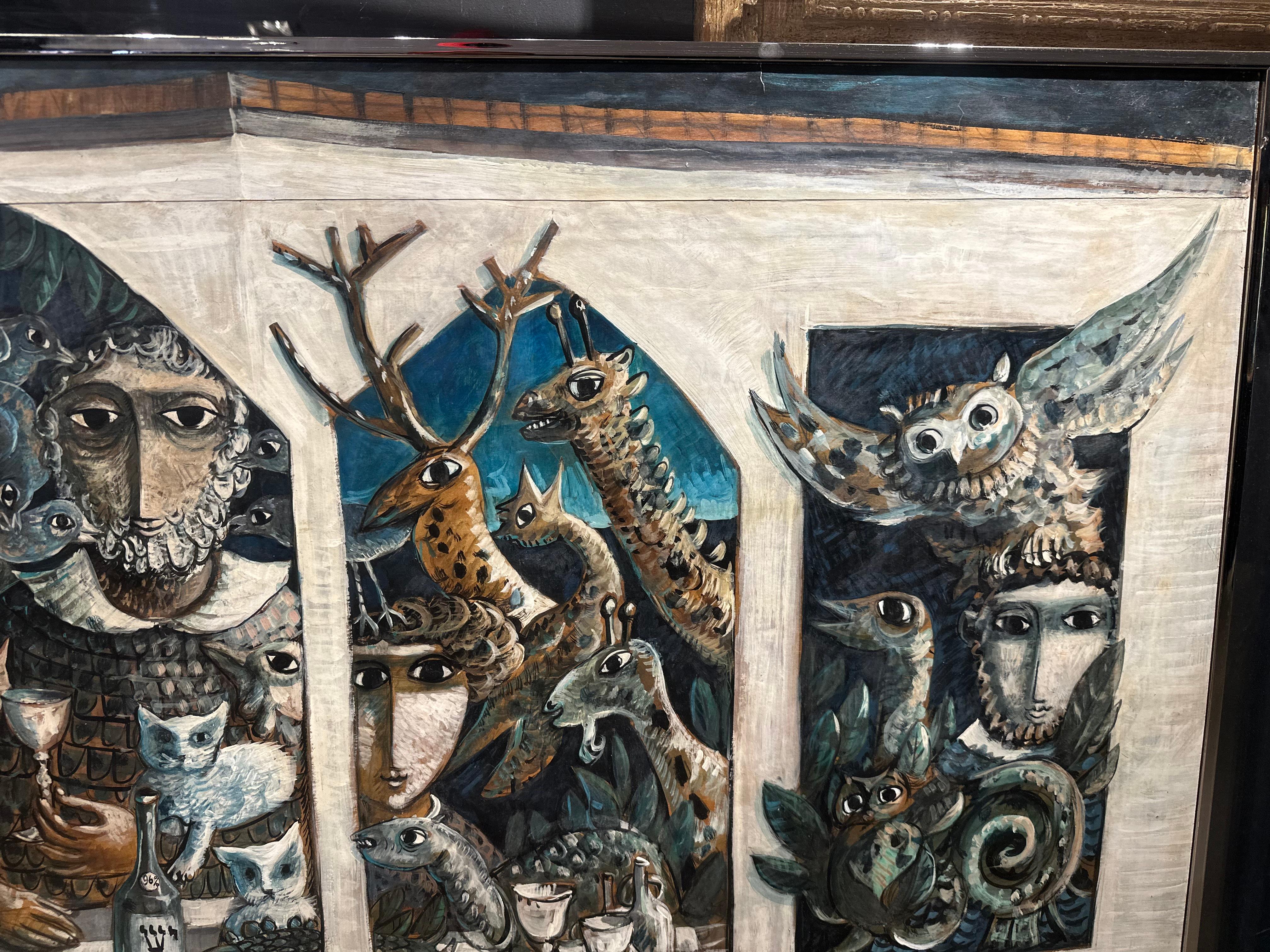 L'Arca di Noè, 1967 bellissimo dipinto di Yosl Bergner in vendita 2