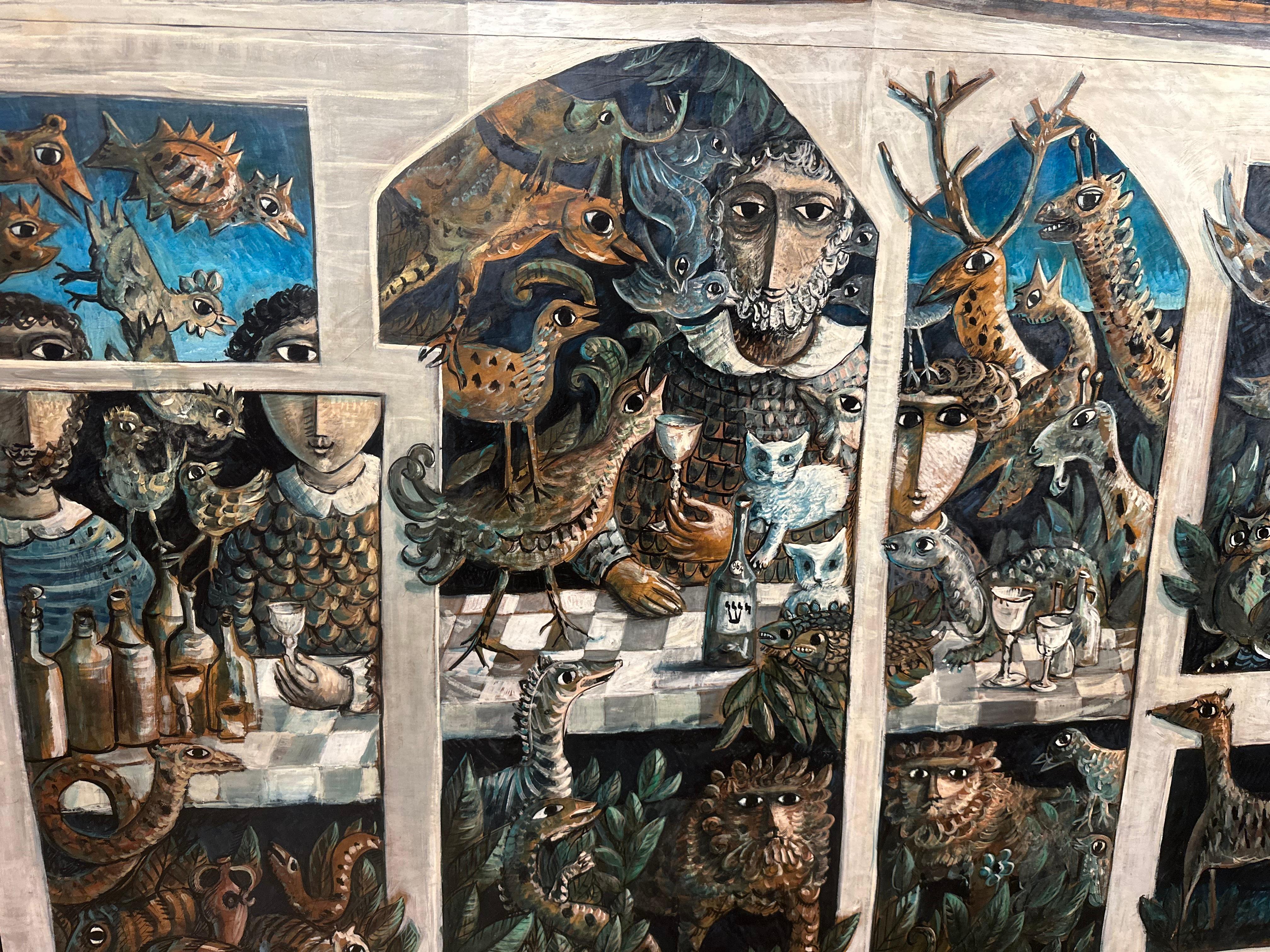 L'Arca di Noè, 1967 bellissimo dipinto di Yosl Bergner in vendita 3