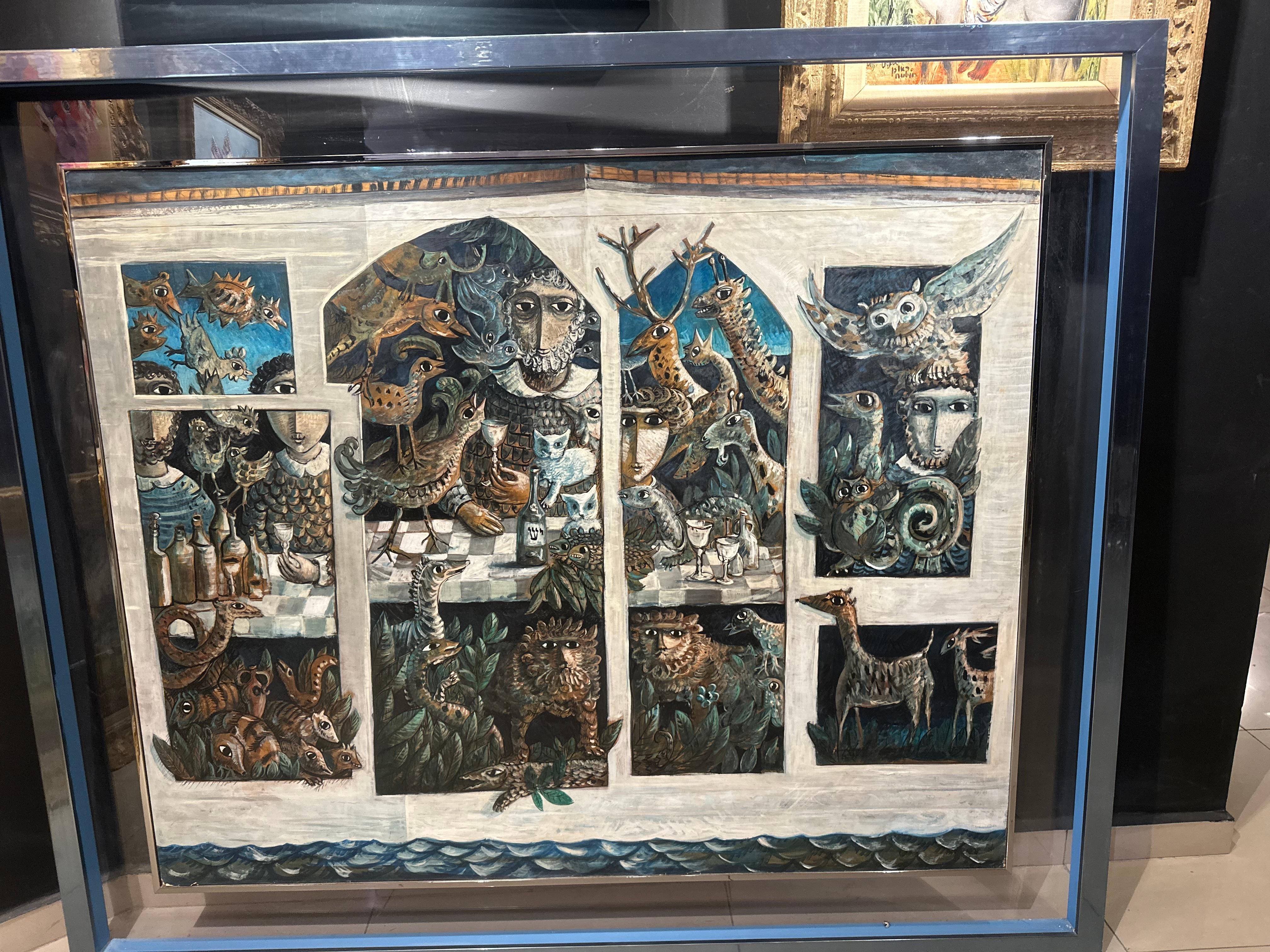 L'Arca di Noè, 1967 bellissimo dipinto di Yosl Bergner in vendita 5