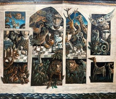 L'Arca di Noè, 1967 bellissimo dipinto di Yosl Bergner