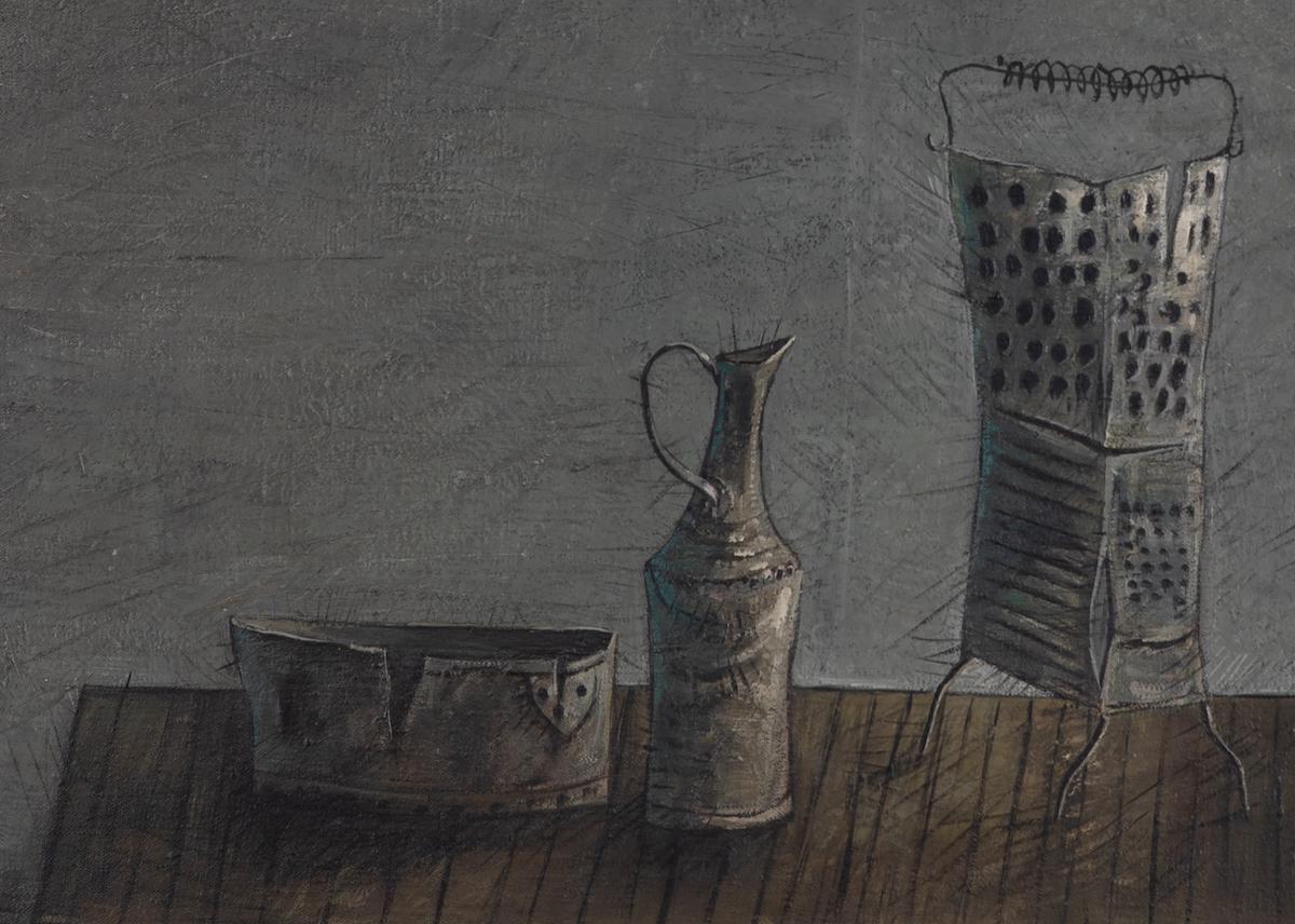 Vessels by Yosl Bergner - Still life painting, 1965 For Sale 1