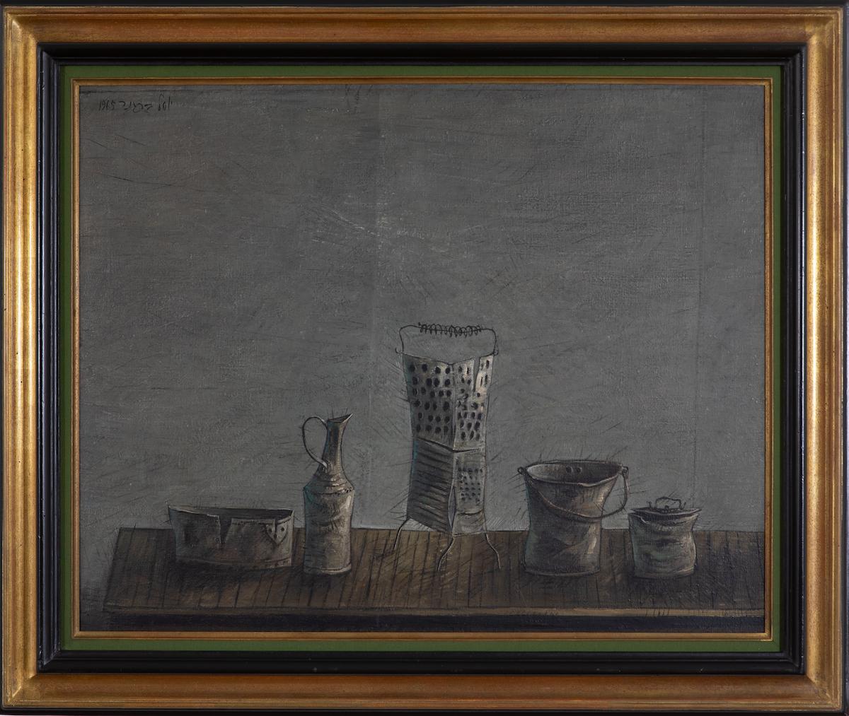 Vessels by Yosl Bergner - Still life painting, 1965 For Sale 2