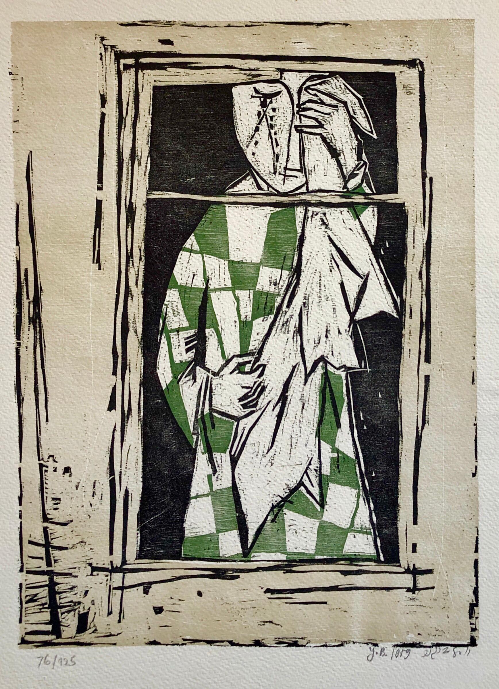 1959 Israel Yosl Bergner xilografía modernista en color xilografía