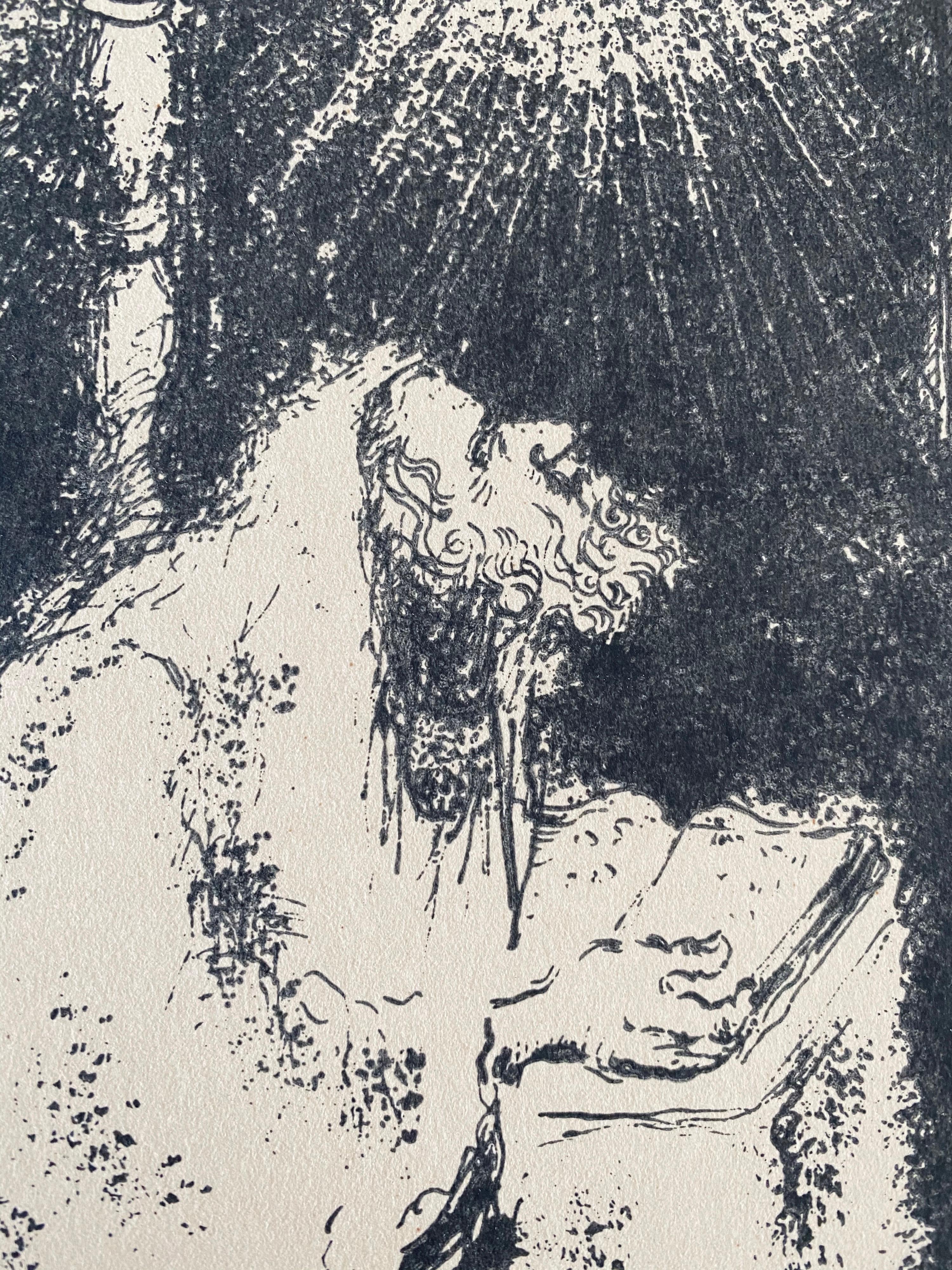 Litografia modernista dell'espressionista israeliano Yosl Bergner in vendita 3