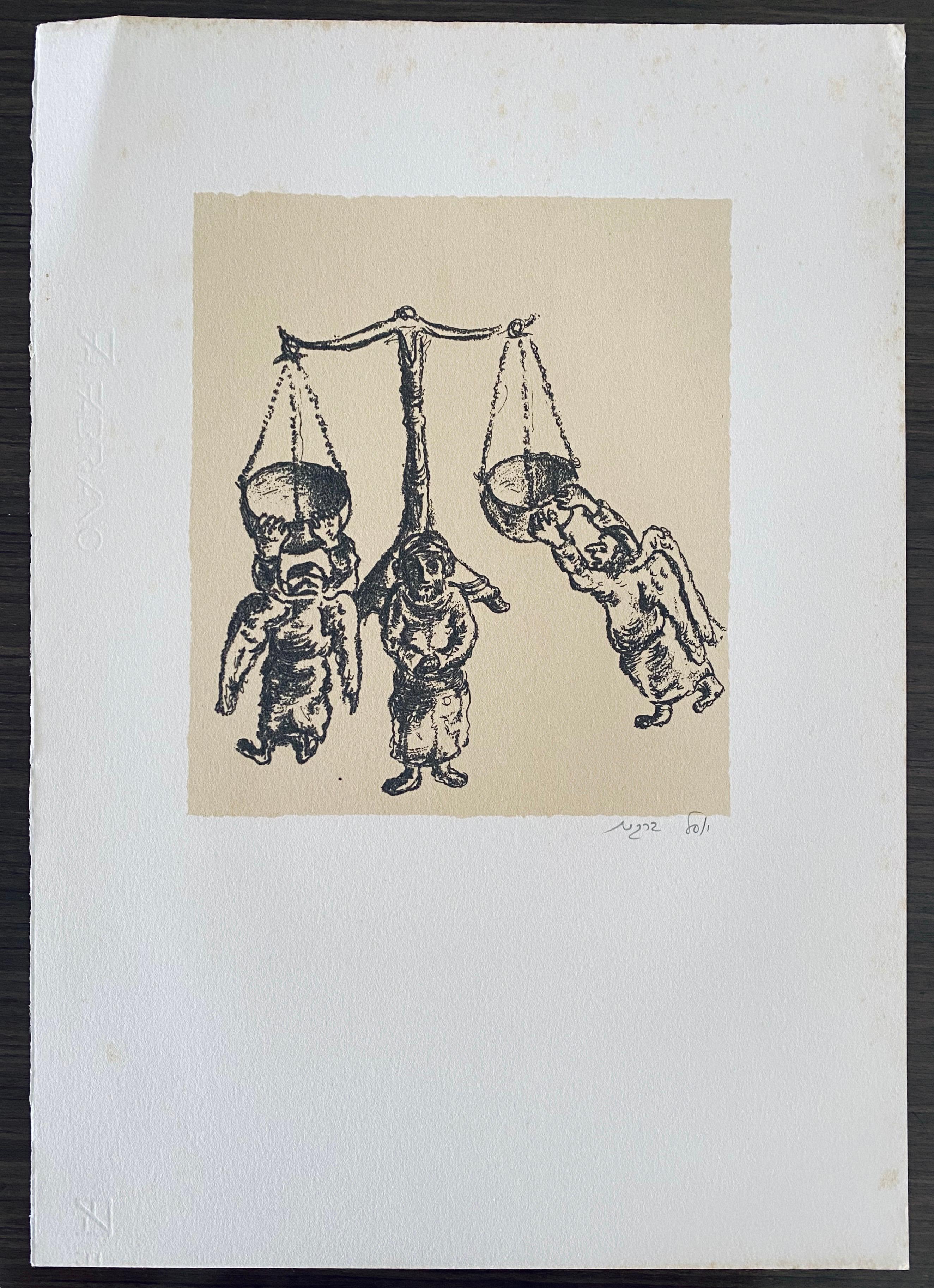 Litografia modernista dell'espressionista israeliano Yosl Bergner in vendita 6