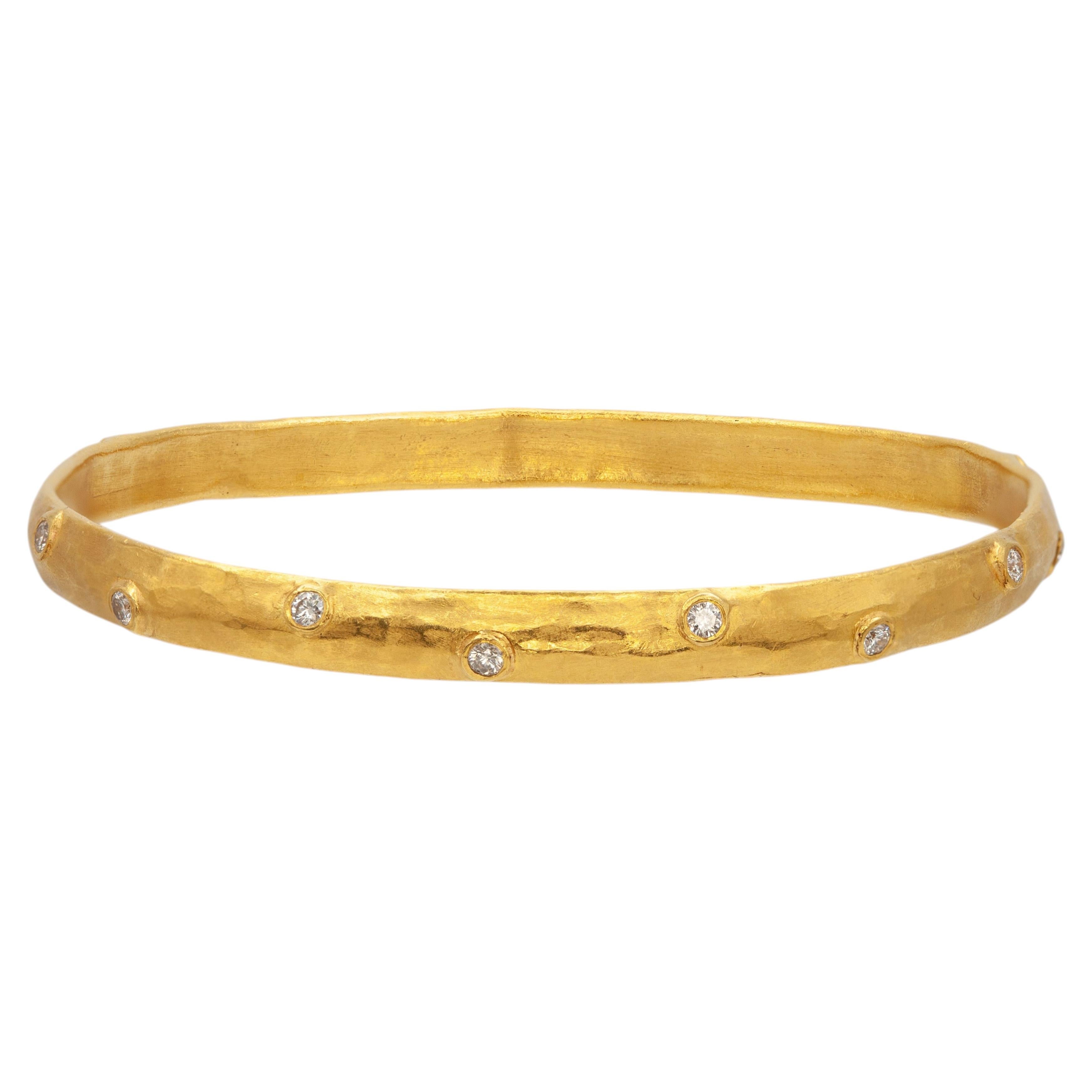 Yossi Harari 24K Yellow Gold Diamond Bangle Bracelet