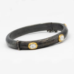 Yossi Harari 2.8 Carat Diamonds Bracelet Silver and 24 Karat Gold