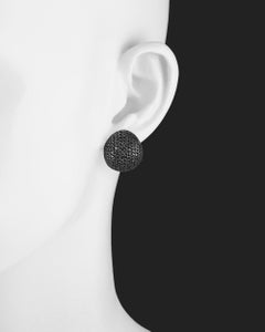 Yossi Harari Black Diamond Dome Earrings