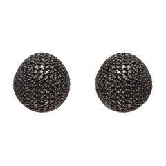 Yossi Harari Black Diamond Dome Earrings