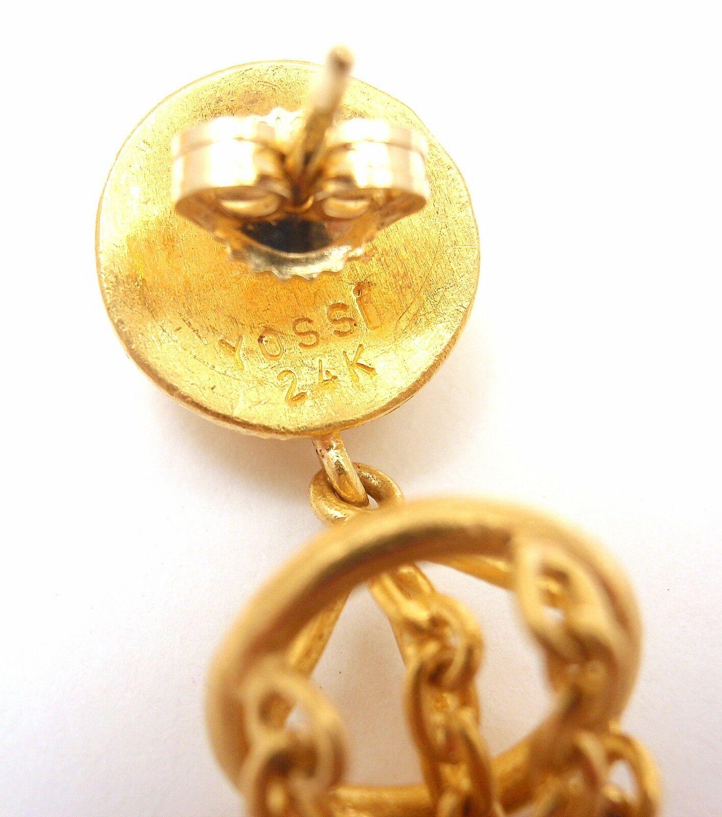 Yossi Harari Citrine Gemstone Yellow Gold Drop Earrings For Sale 3