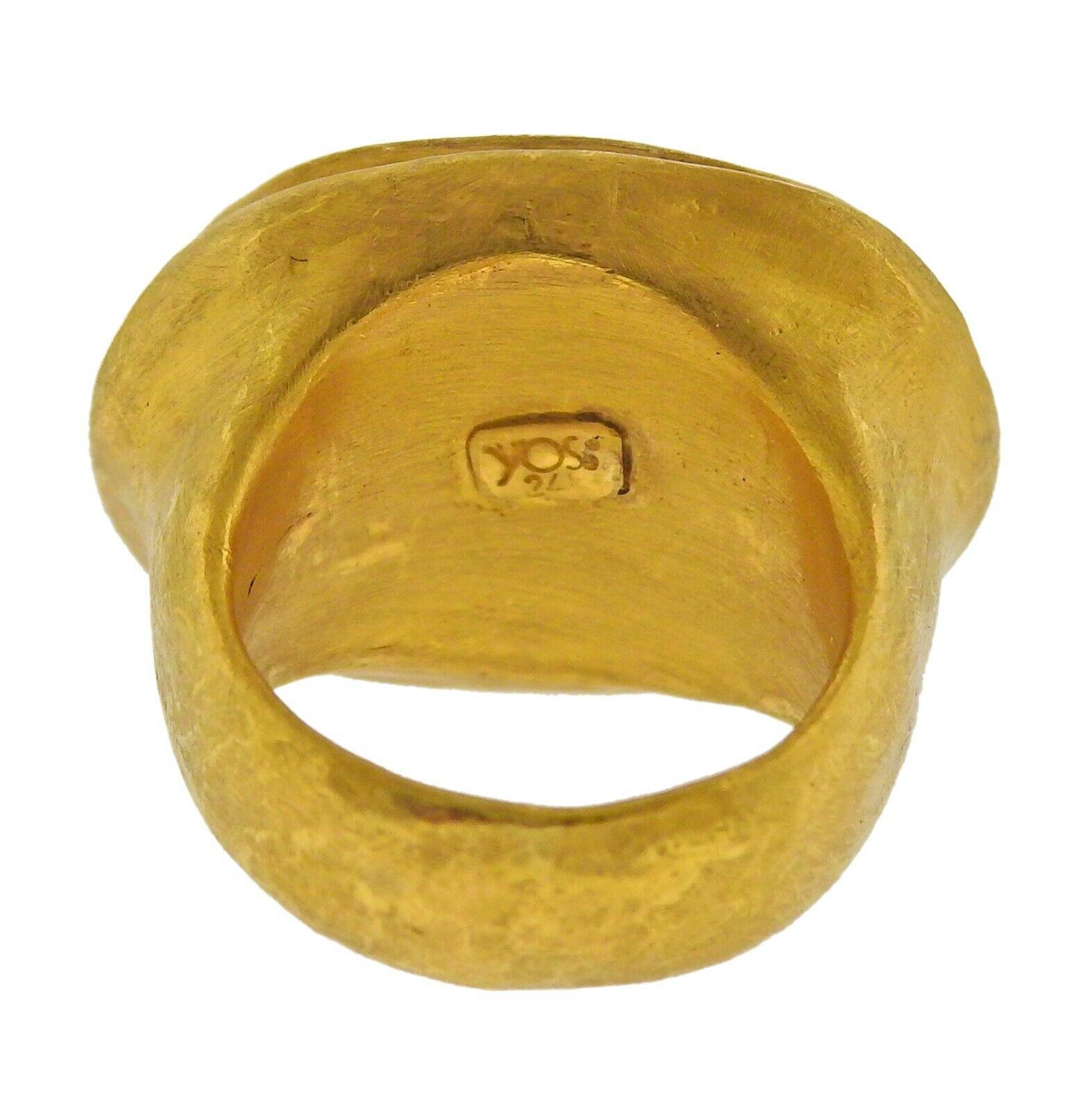 Round Cut Yossi Harari Gold Diamond Multi-Color Gemstone Ring