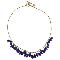 Yossi Harari Gold Sapphire Bead Necklace