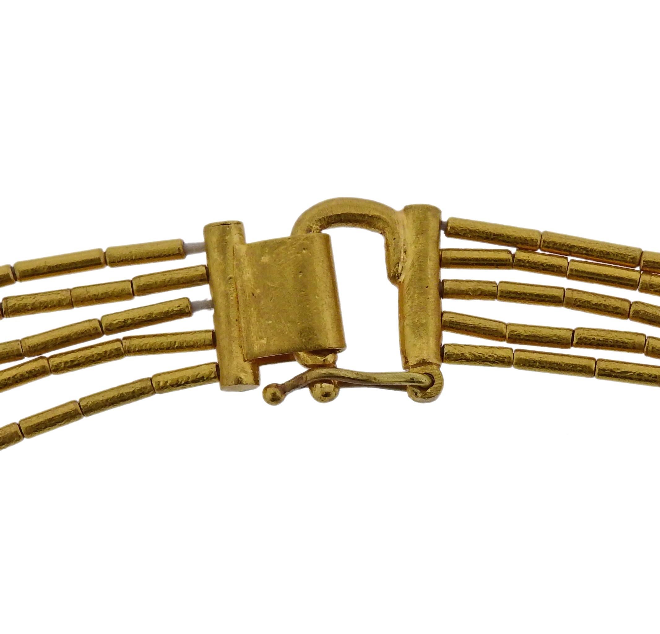 Women's Yossi Harari Olympia Gold Diamond Multi Strand Necklace