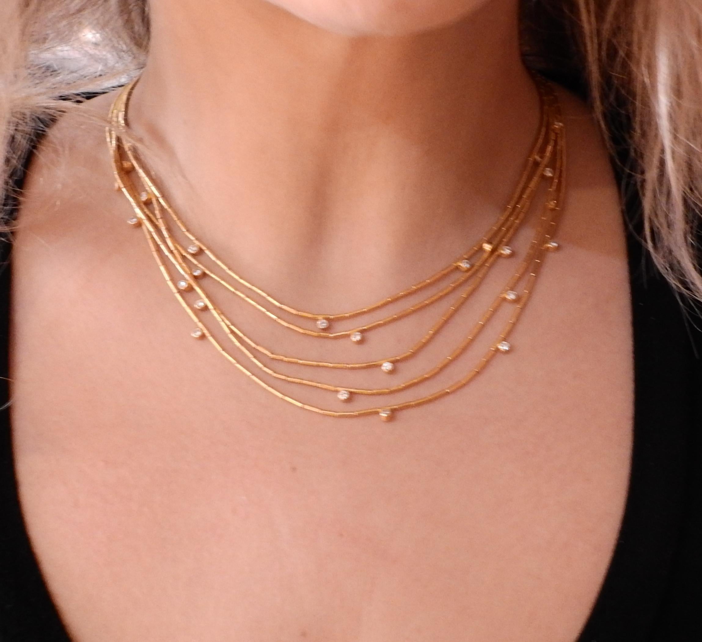 Yossi Harari Olympia Gold Diamond Multi Strand Necklace 2