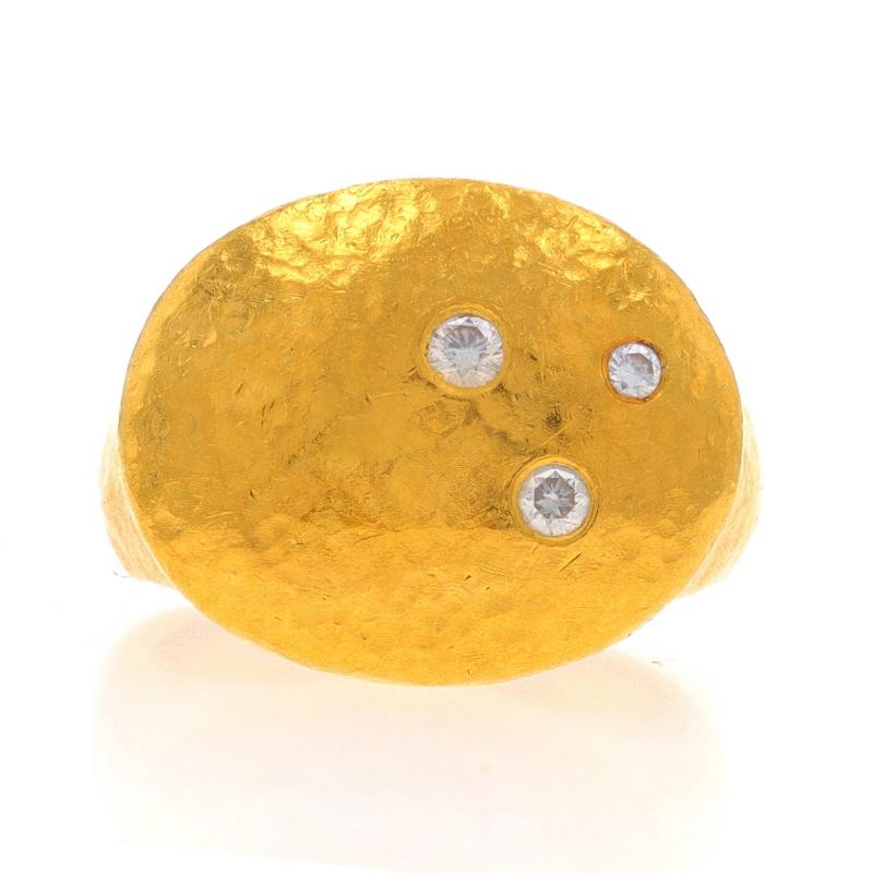 YOSSI Rachel Diamond Cluster Ring - Yellow Gold 24k Round .13ctw Hammered