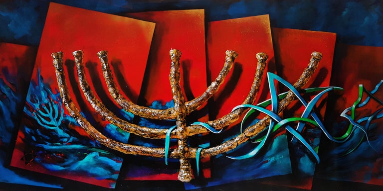Yossi Rosenstein - Menorah (Abstract Judaica) at 1stdibs