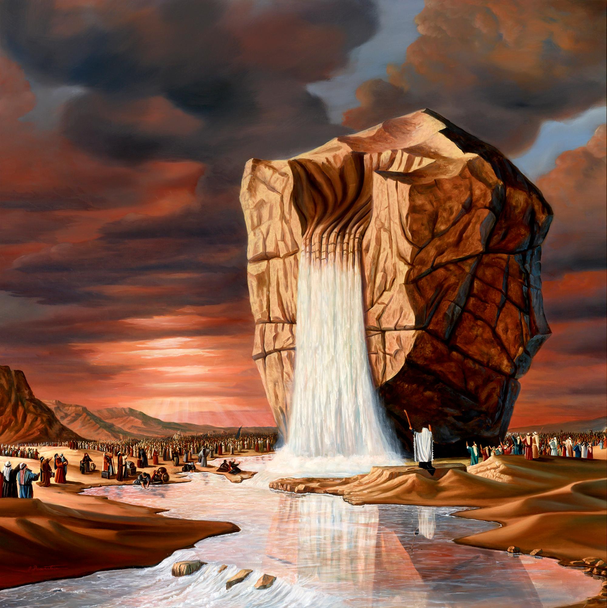 Yossi Rosenstein Landscape Painting - You Shall Strike the Rock