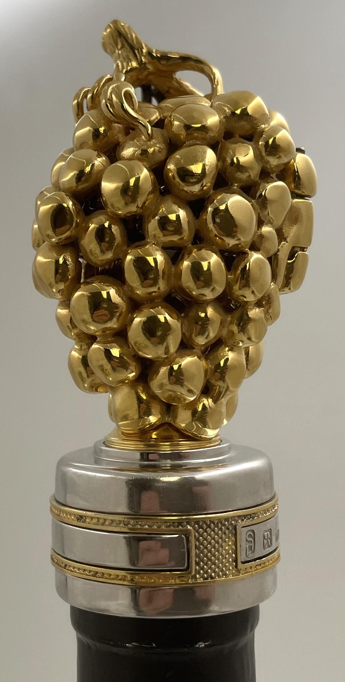 Gilt Yossi Swed Masters Workshop Israeli Judaica Wine Bottle Cork Stopper Limited Ed. For Sale