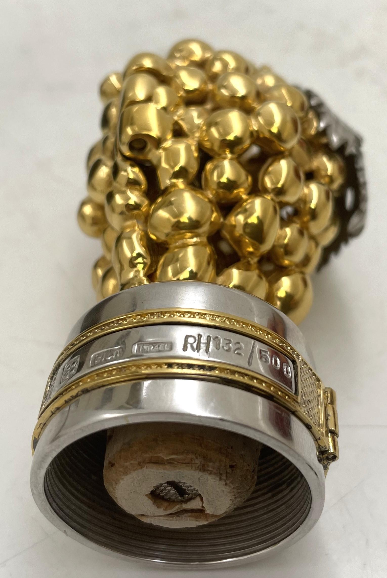 Silver Yossi Swed Masters Workshop Israeli Judaica Wine Bottle Cork Stopper Limited Ed. For Sale