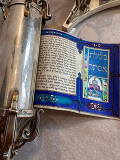 Gilt Gold & Sterling Silver Beautiful Esther Megillah spectacular Judaica  piece