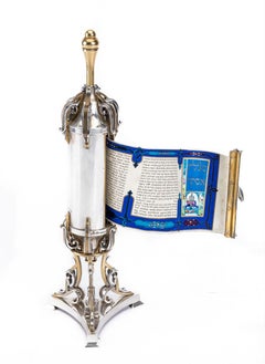 Gilt Gold & Sterling Silver Beautiful Esther Megillah spectacular Judaica  piece