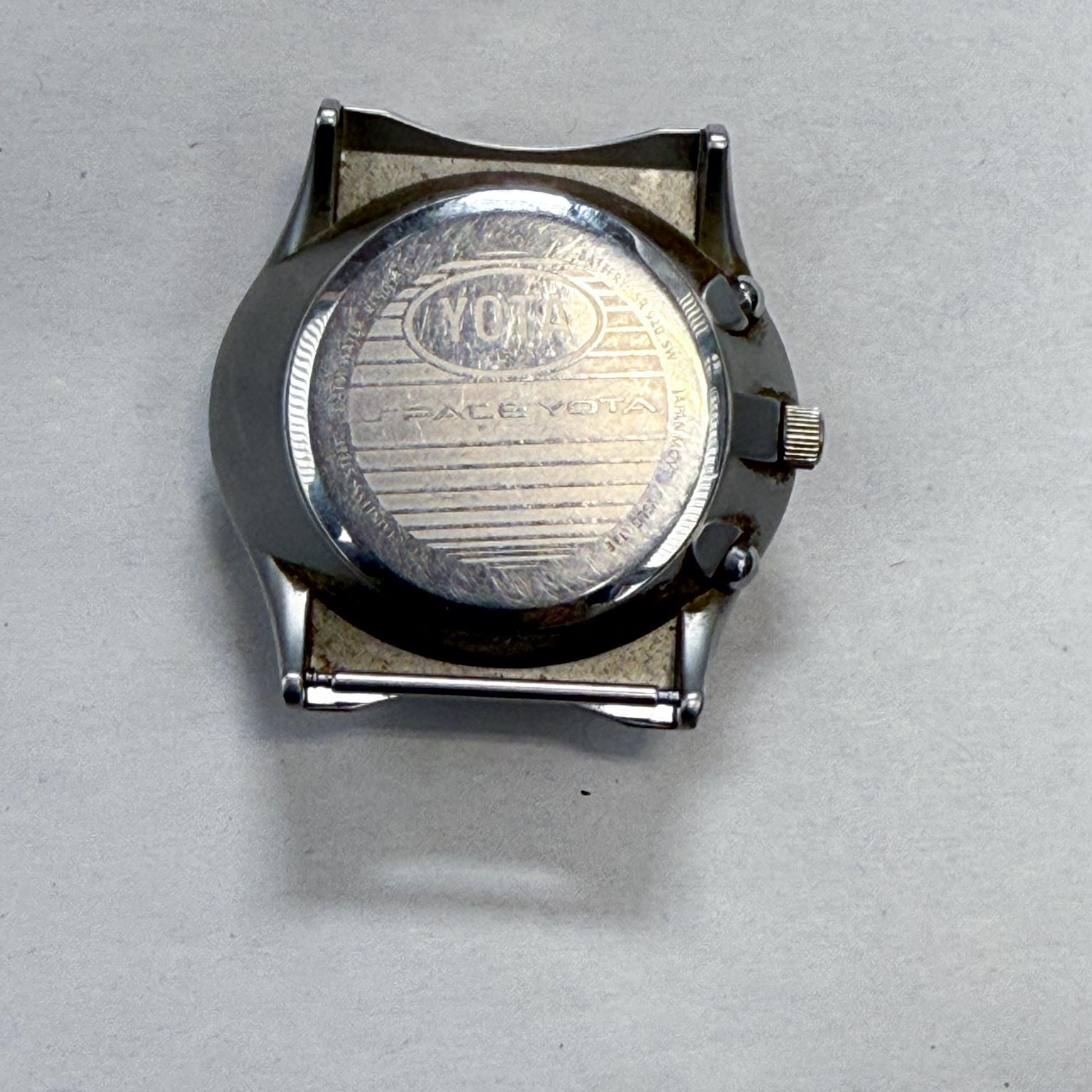 Stainless Steel Yota Wrist Watch Vintage Made in Japan Atomic Space Age Modern For Sale