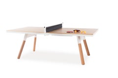 You & Me Wooden Top 220 Ping Pong Table in Oak and White by RS Barcelona