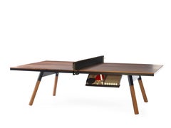 You & Me Wooden Top Standard Ping Pong Table in Walnut and Black by RS Barcelona
