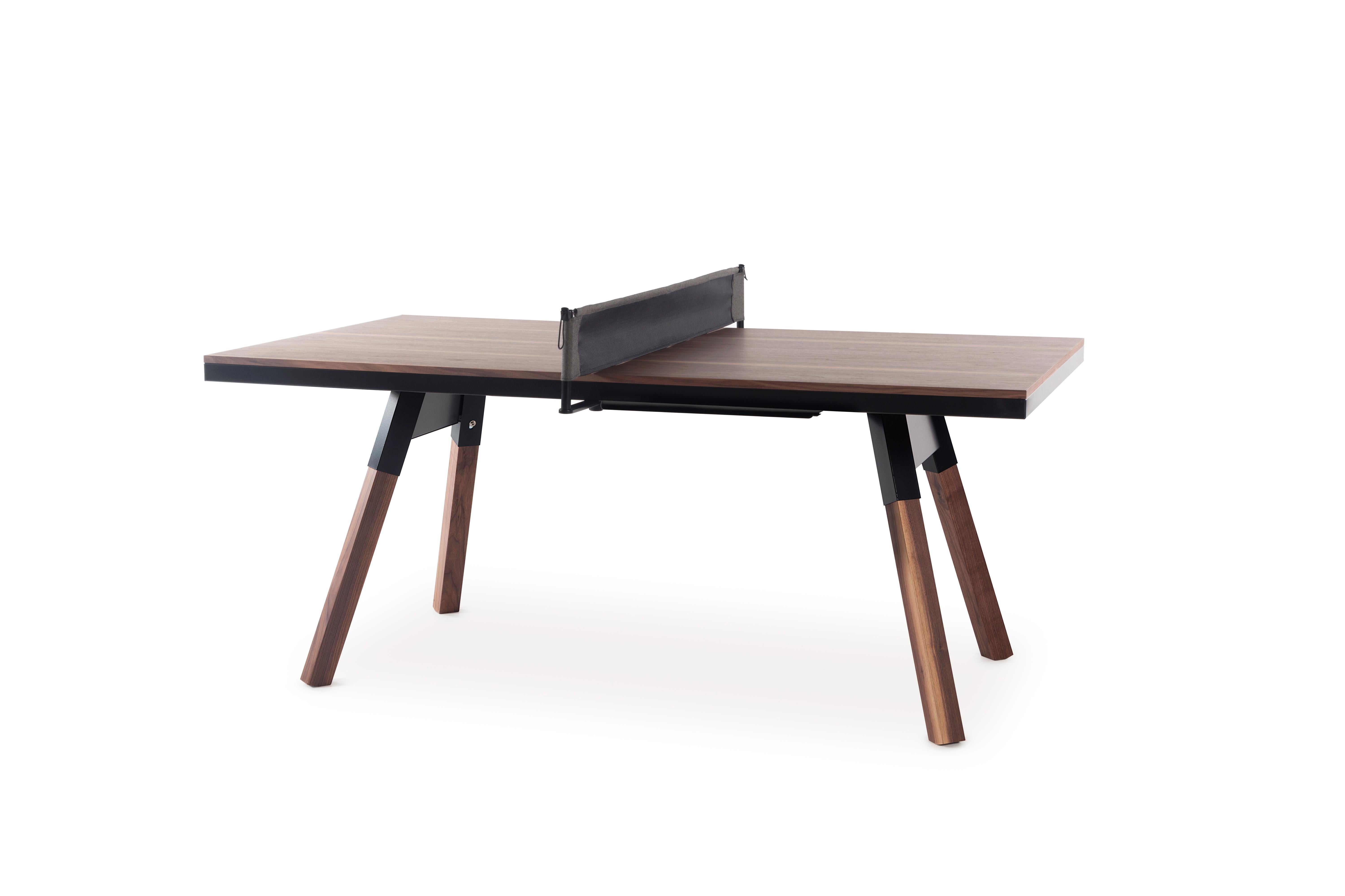 Cast You and Me Indoor Ping Pong Table by RS Barcelona in Walnut Wood & Black For Sale