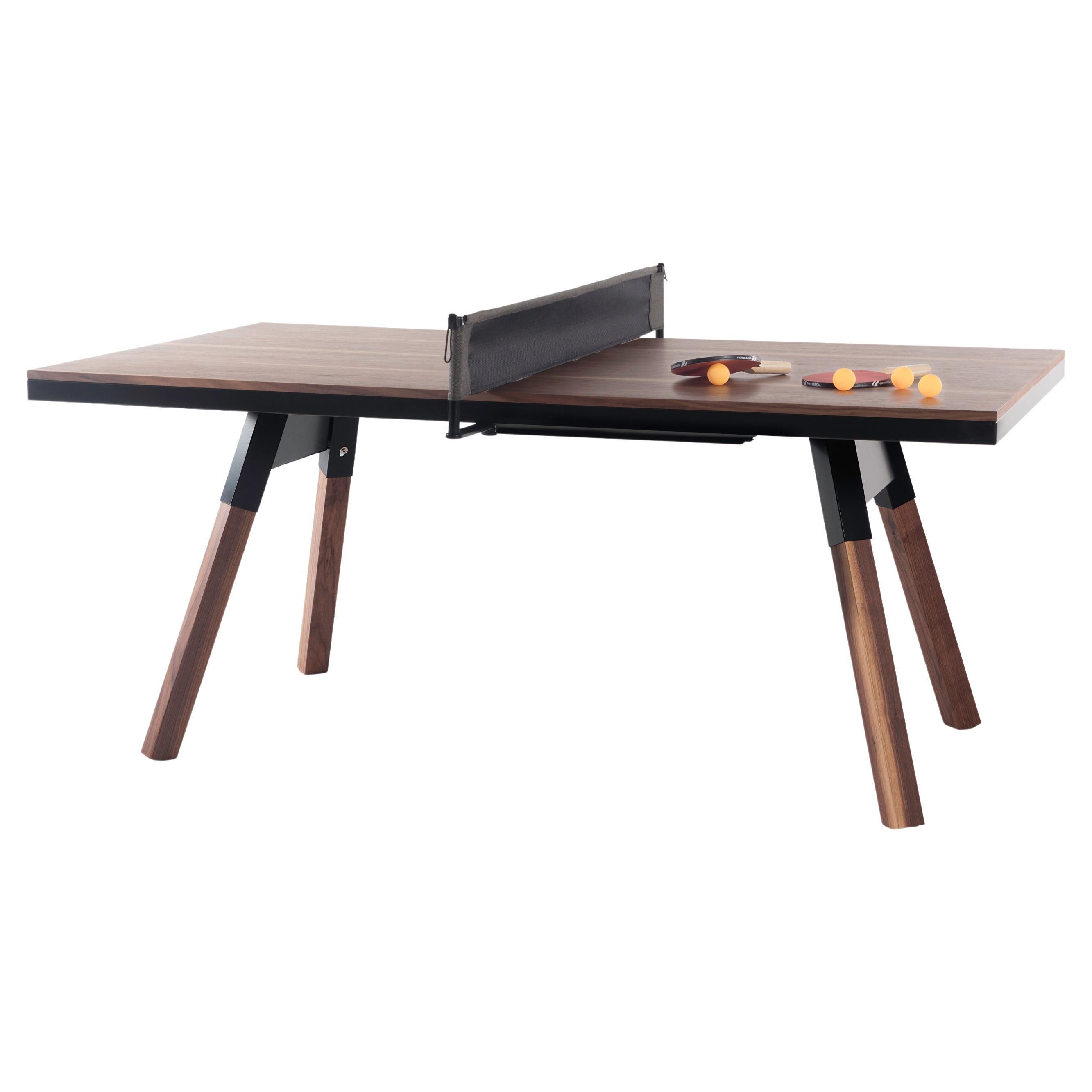 You and Me Indoor Ping Pong Table by RS Barcelona in Walnut Wood & Black