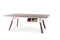 You and Me Indoor Ping Pong Table by RS Barcelona in Walnut Wood & White