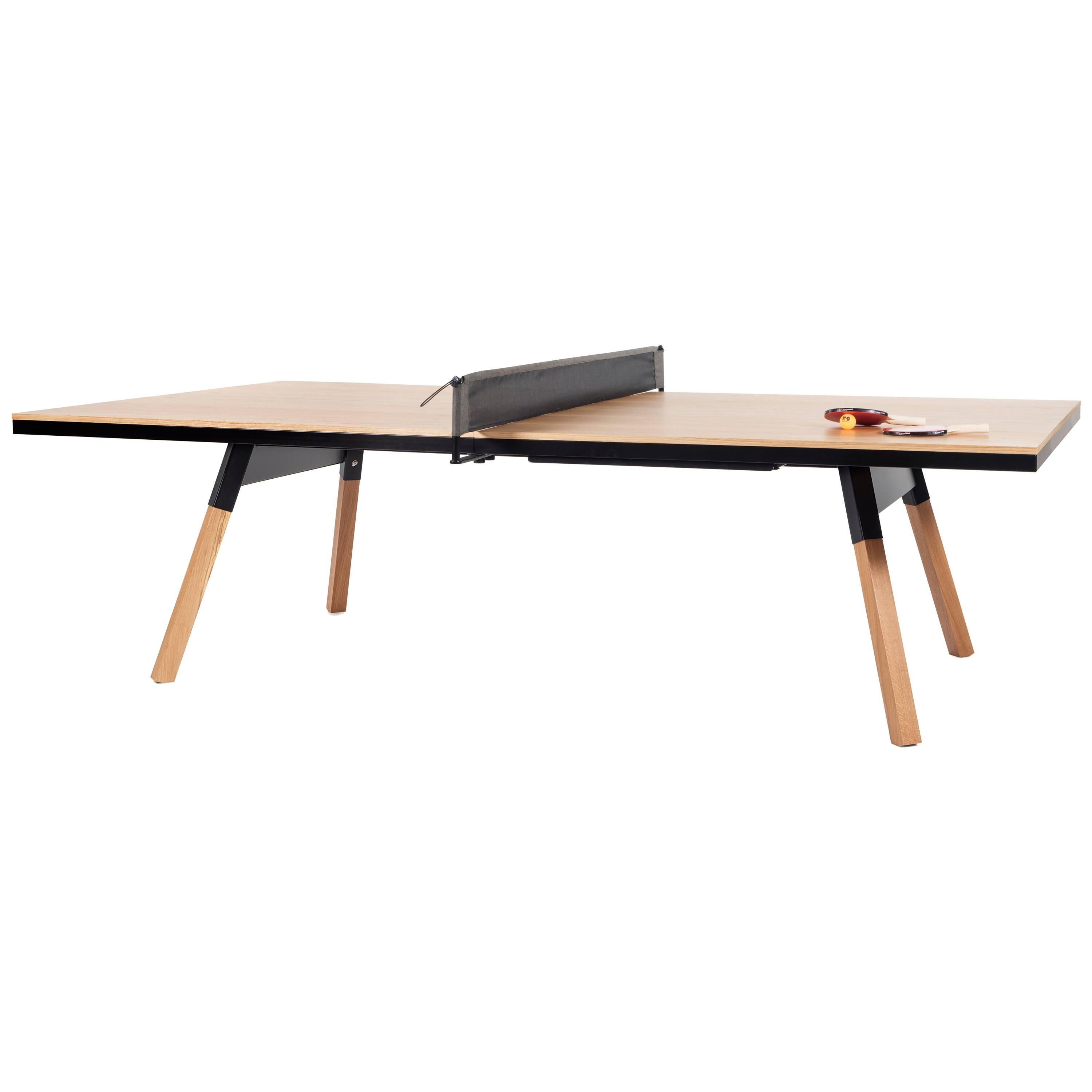 Mesa de ping-pong estándar con tablero de madera You and Me en roble y negro by RS Barcelona en venta