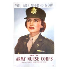 "You are Needed Now. Join the Army Nurse Corps" Vintage WWII Poster, 1943