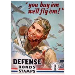 "Tu le compri, noi le facciamo volare!". Poster d'epoca sulle obbligazioni per la difesa della Seconda Guerra Mondiale di Wilkinsons