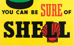 Original You Can Be Sure of Shell Vintage Poster, Oil Gas Petrol, Dice,  1925