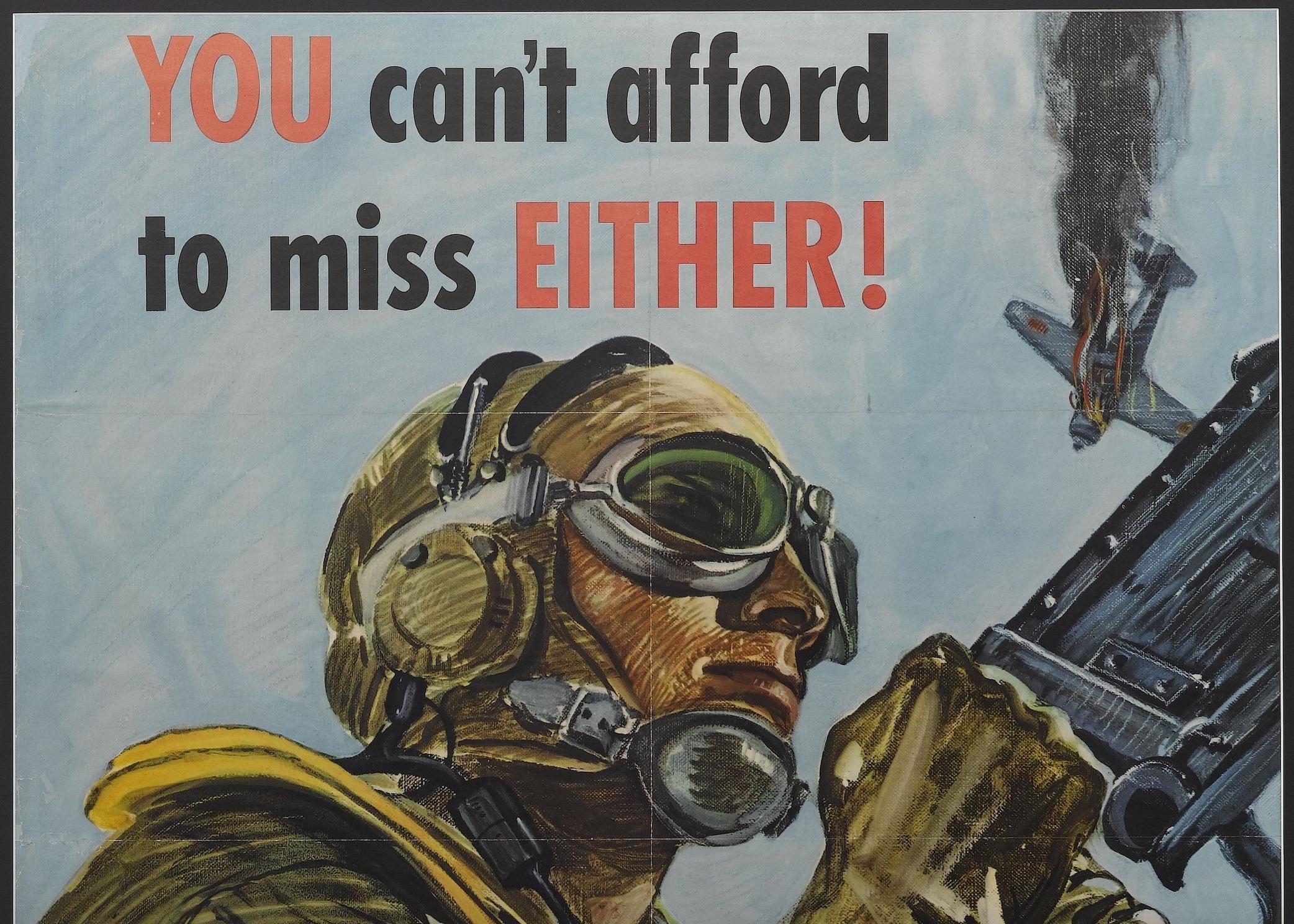 Details about   “You Can’t Afford To Miss Either!” 1944 Vintage Style WW2 War Poster 18x24 