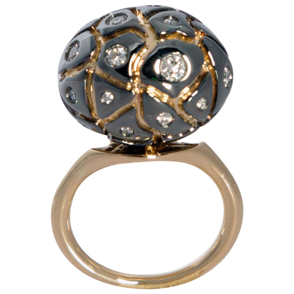You Grab Eyeballs Without Worrying Being Xeroxed with Diamond Cocktail Gold Ring For Sale