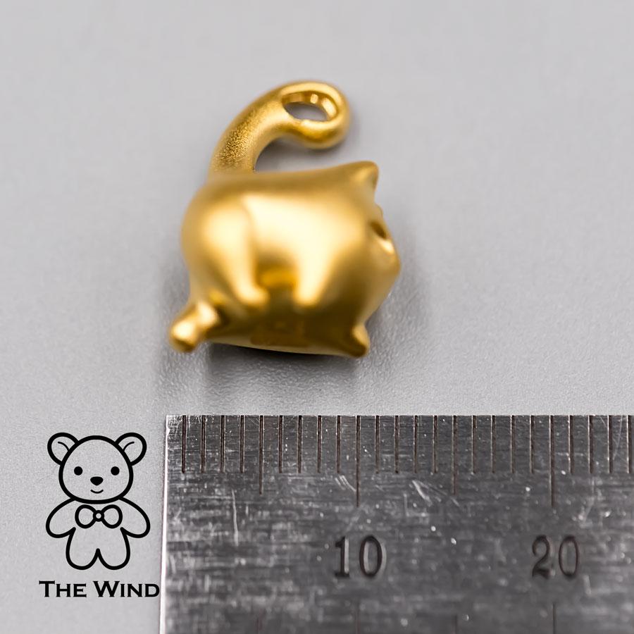 da uomo o donna You Have the Balls - Adorabile collana con ciondolo a forma di gattino in oro giallo 24 carati in vendita