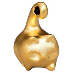 You Have the Balls - Adorable Kitty Cat Anhänger Halskette 24K Gelbgold