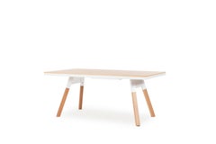 You & Me Wooden Top 180 Indoor Ping Pong Table in Oak and White by RS Barcelona