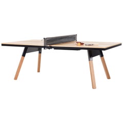You & Me Wooden Top 220 Ping Pong Table in Oak and Black by RS Barcelona