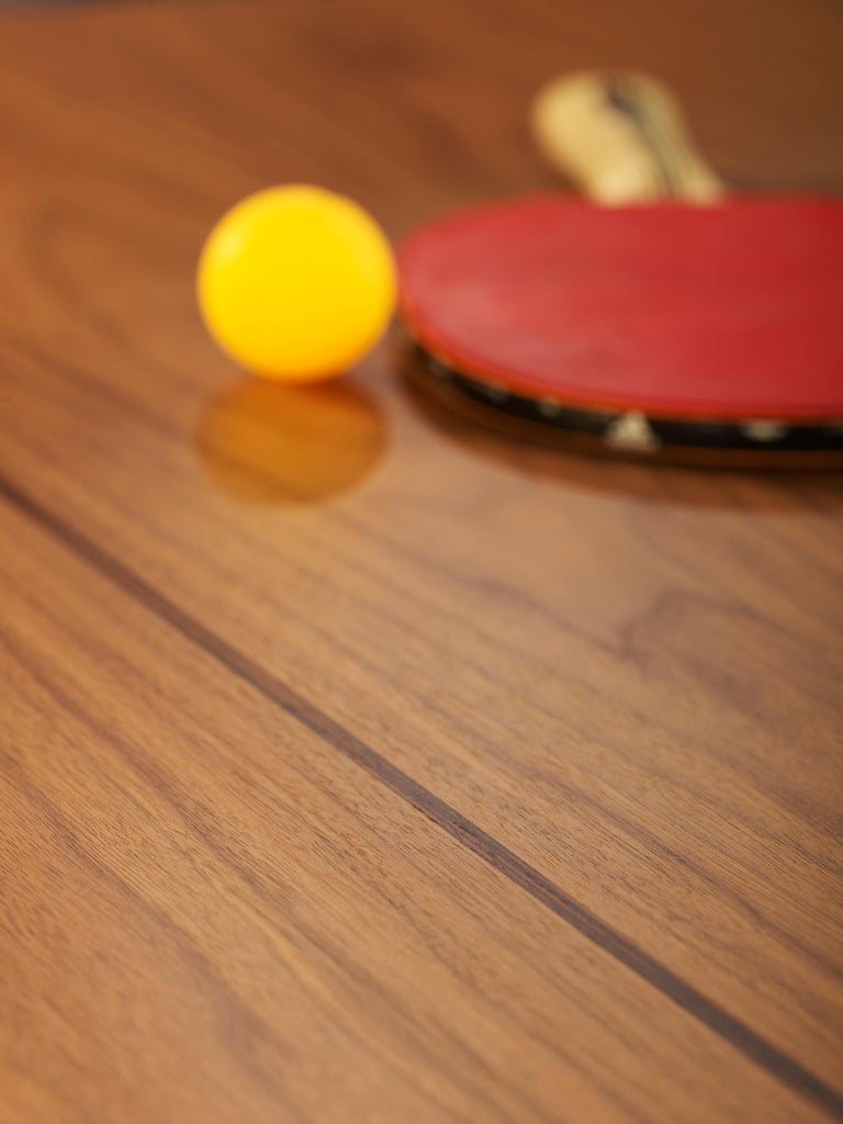 You and Me Wooden Top Standard Ping Pong Table in Walnut and White by