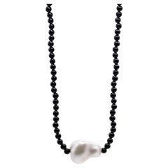 You Necklace Shell Baroque Pearls w/ 4mm Onyx You Necklace Shell Baroque Pearls w/ 4mm Onyx