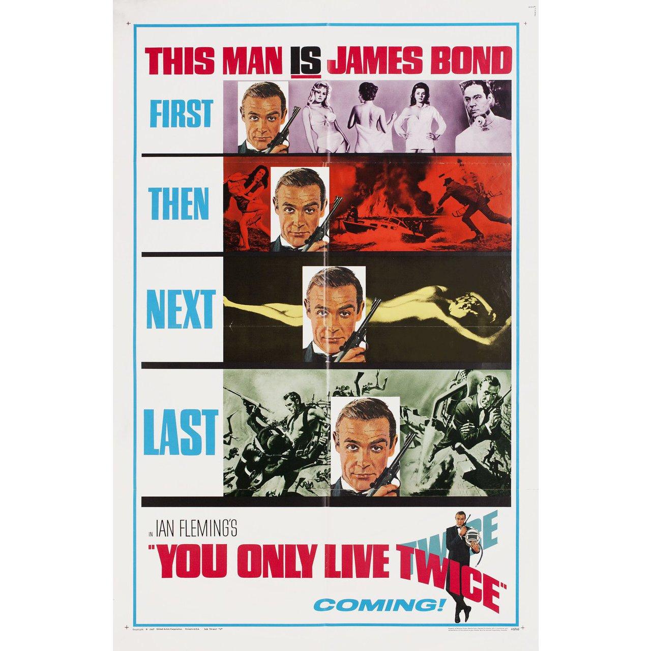 Original 1967 U.S. one sheet poster by Robert McGinnis / Frank McCarthy for the film You Only Live Twice directed by Lewis Gilbert with Sean Connery / Akiko Wakabayashi / Mie Hama / Tetsuro Tanba. Very Good-Fine condition, folded. Many original