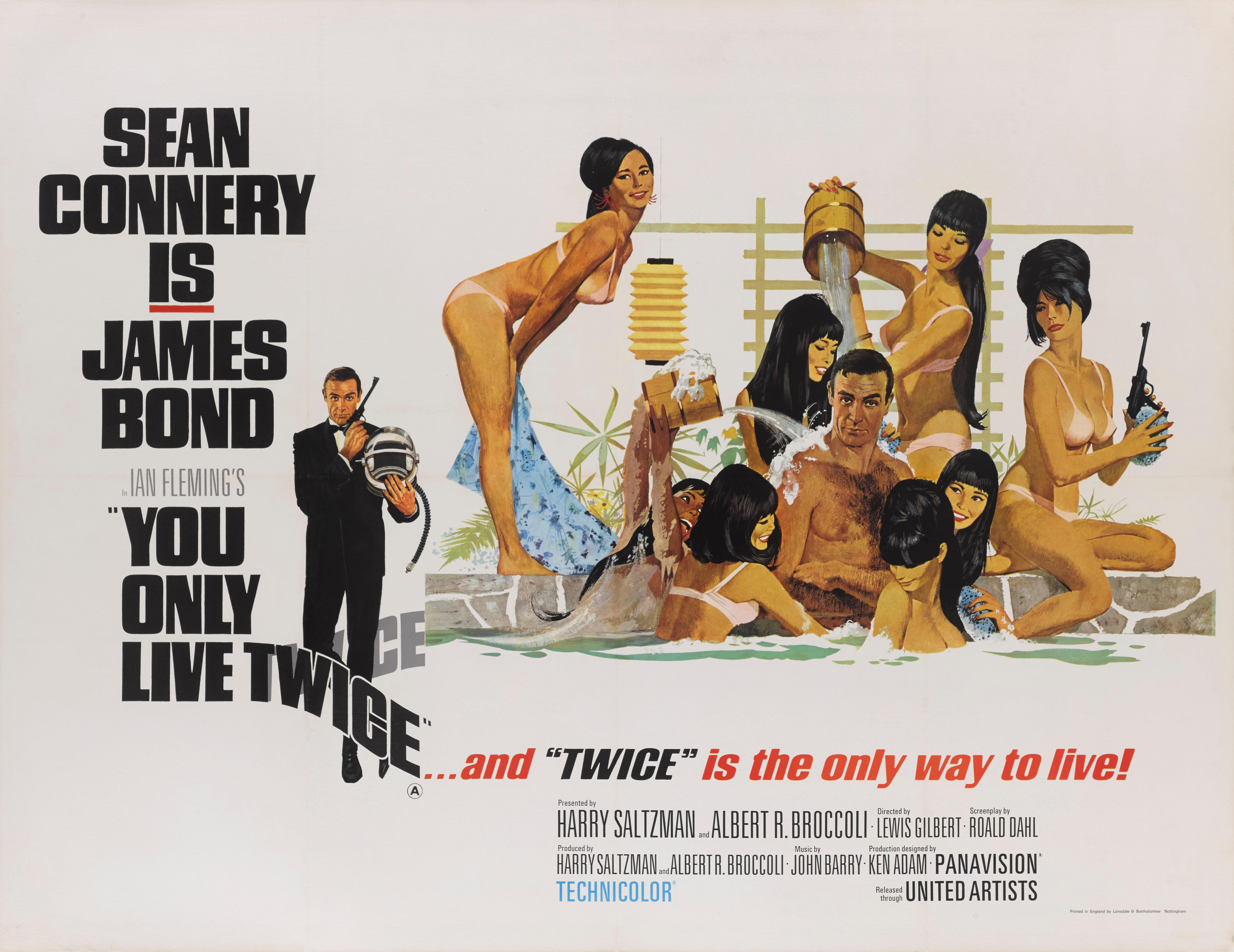 Original British movie poster for the fifth James Bond film.
This is one of three different style posters produced to advertise the film in the UK.
The advertising department for the film's release really went to town on their Campaign. They