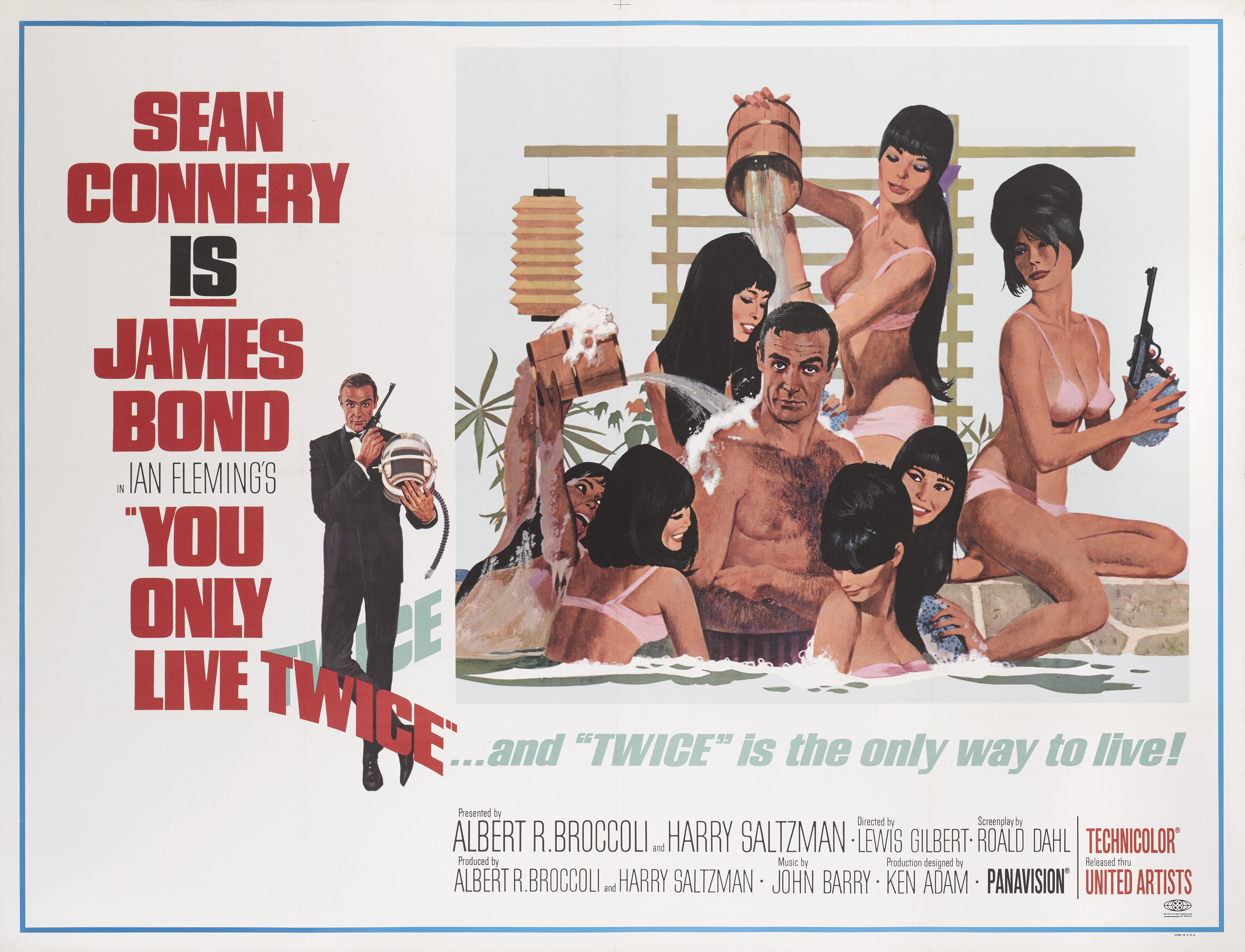 Original US film poster for the fifth James Bond film.
This is one of three different style posters produced to advertise the film.
The advertising department for the film's release really went to town on their campaign they created three different